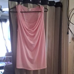 Elegant Pink Drape Neck Top
